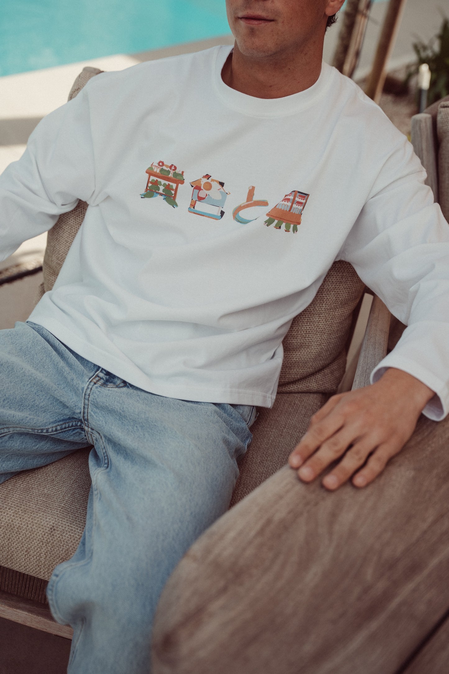 Boxy Long Sleeve White - Kyoto