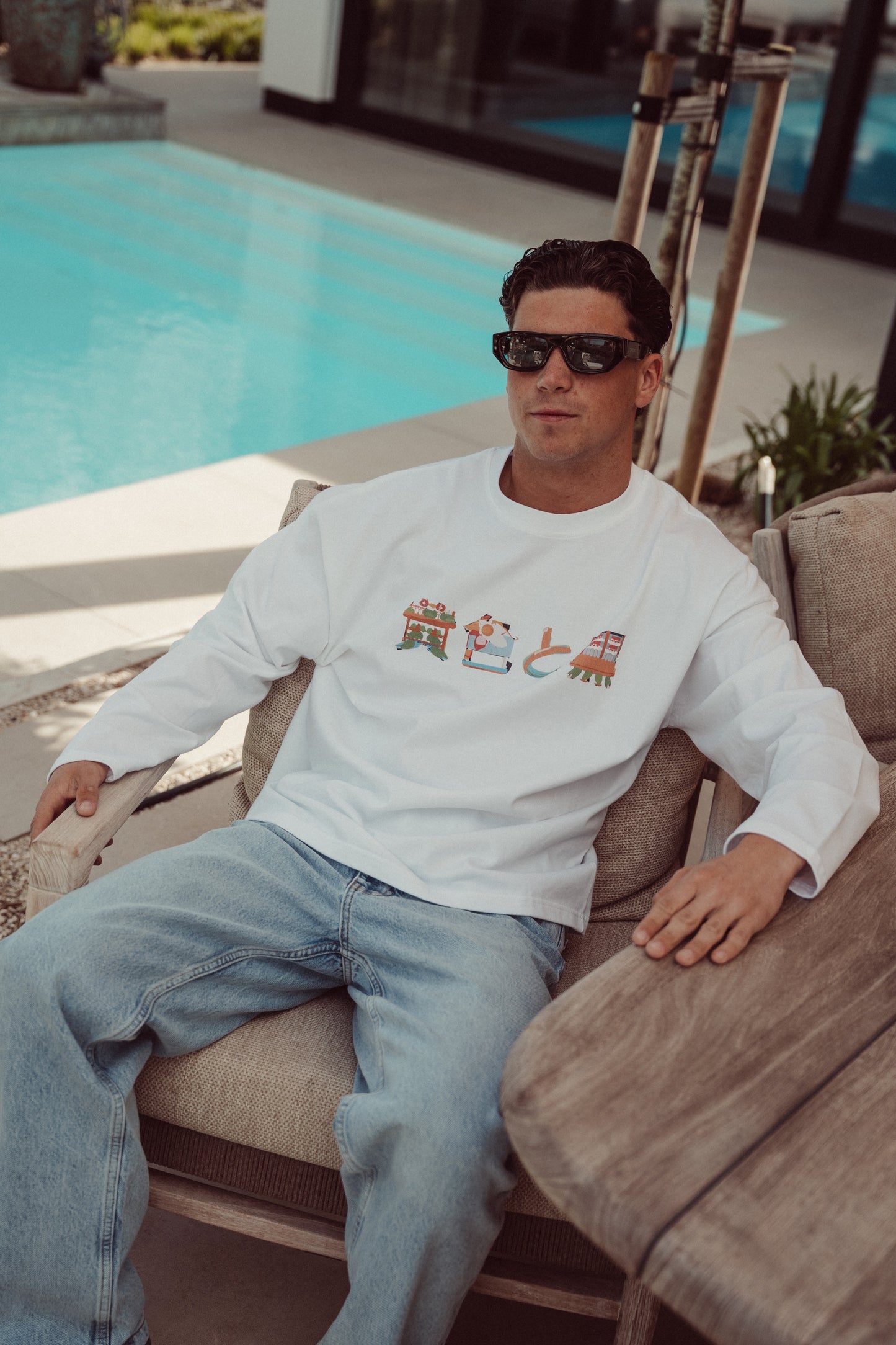 Boxy Long Sleeve White - Kyoto