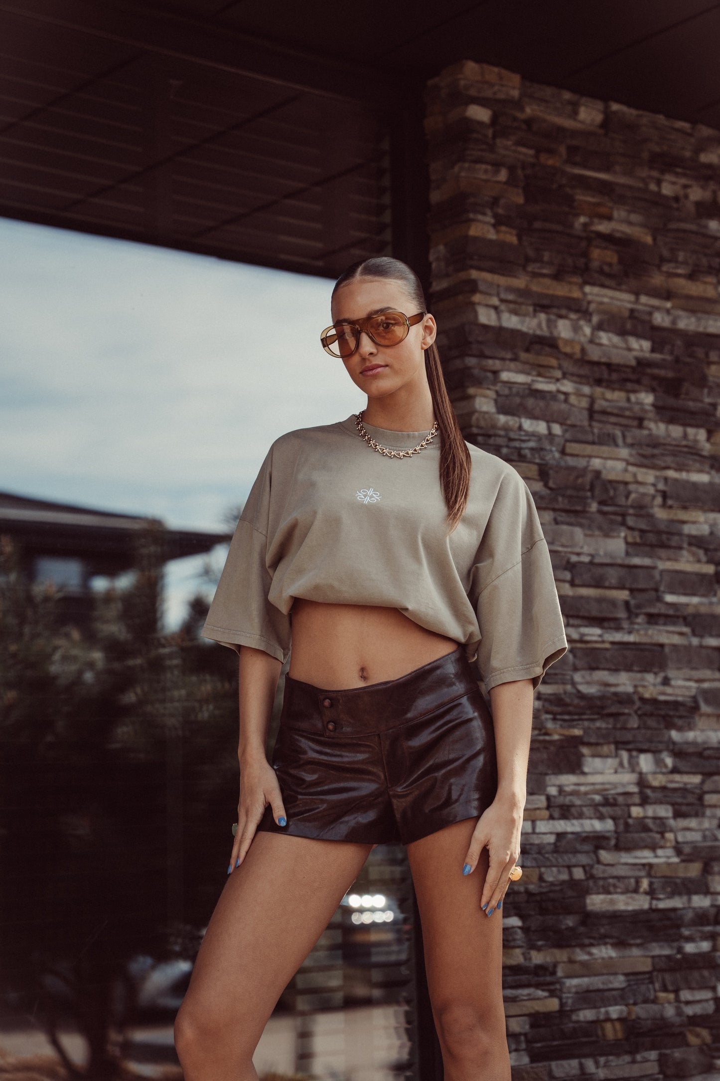 Boxy Tee Vintage Brown - Nara