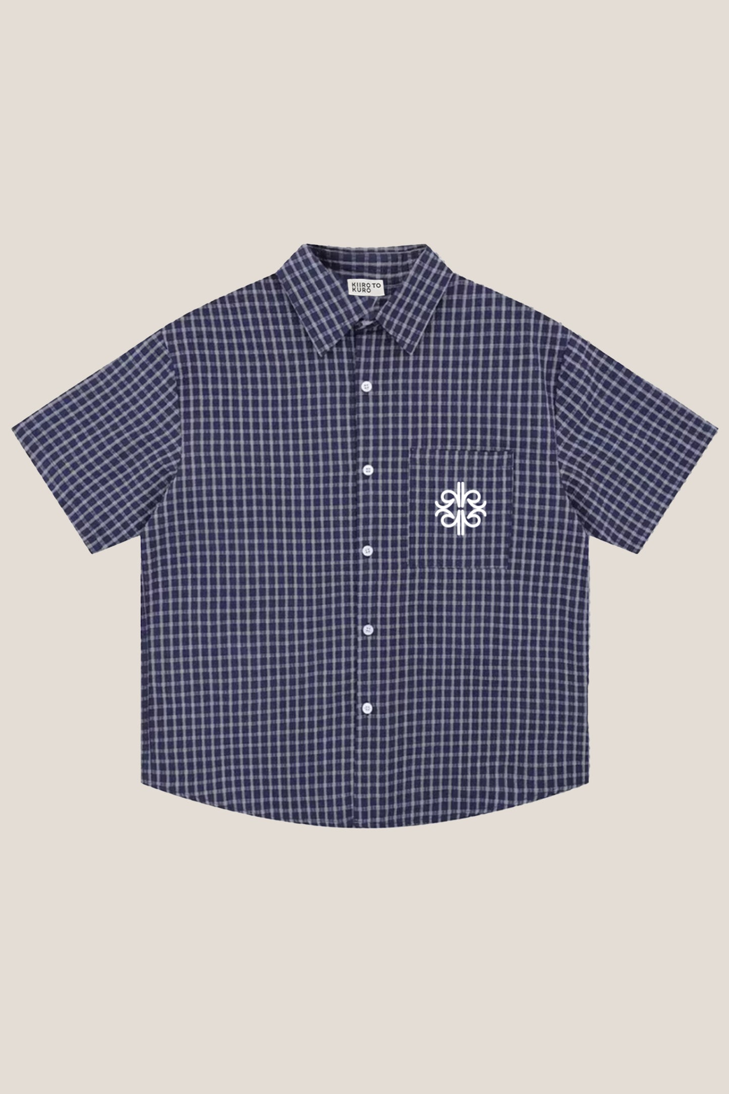 Checked Shirt Navy Blue - Yokohama