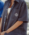 Checked Shirt Navy Blue - Yokohama