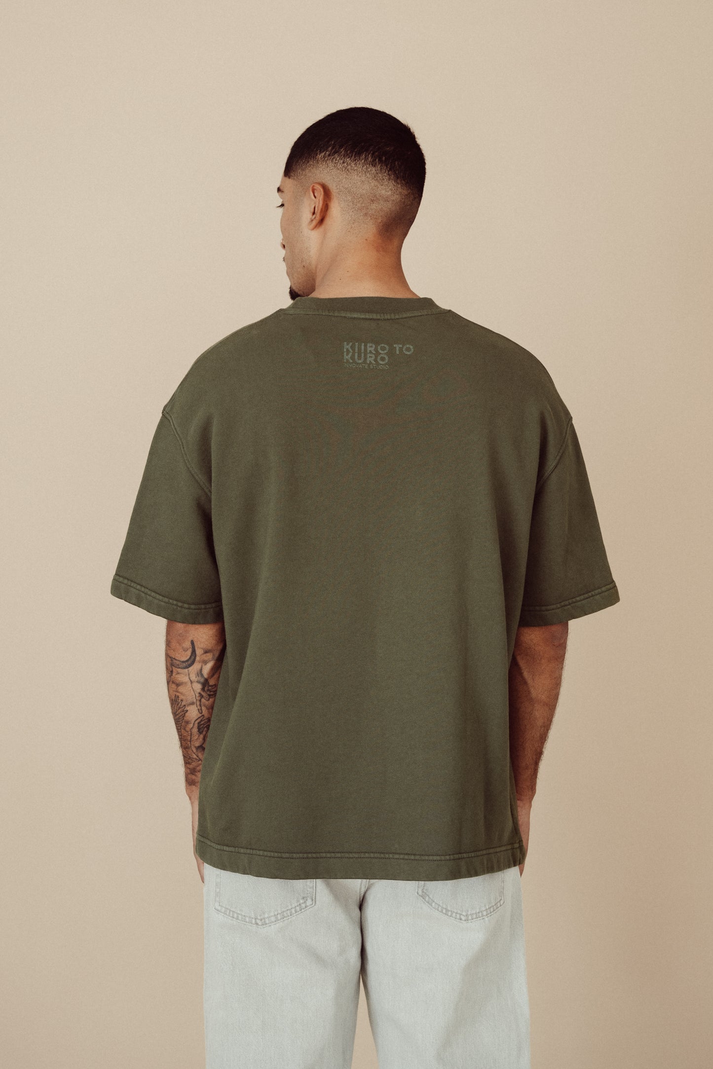 WAVY JAPANESE DARK GREEN TEE