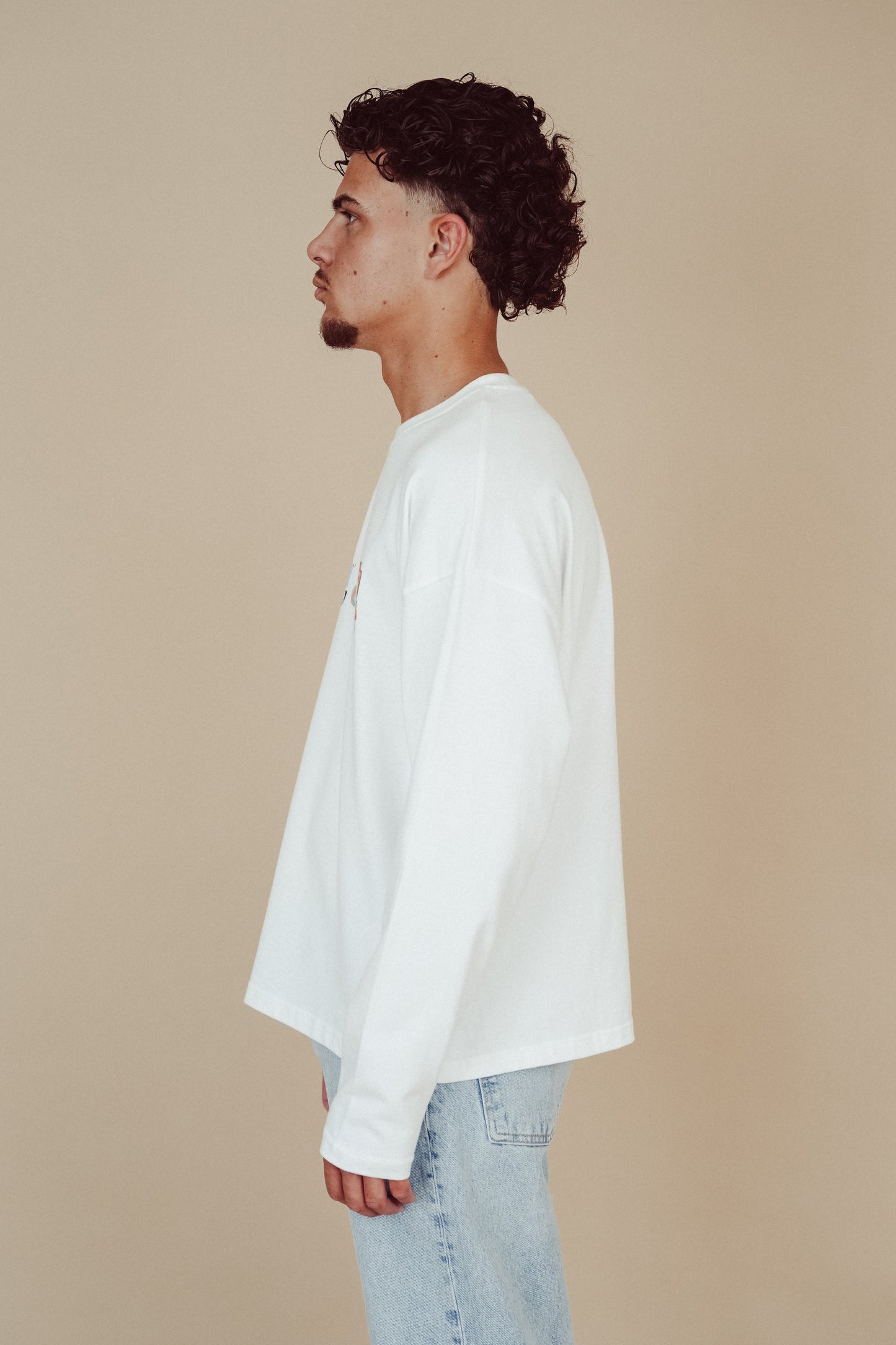 Boxy Long Sleeve White - Kyoto